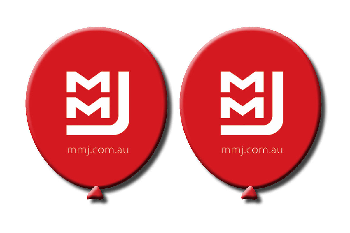 Red Balloons with MMJ Logo